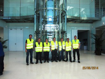Visita de la Sección Sindical de CC.OO. de Metro de Madrid a la fábrica de ascensores de ThyssenKrupp Elevator Manufacturing Spain en Móstoles. 