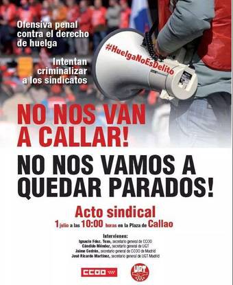 Manifiesto en defensa del Derecho de Huelga y de la Libertad Sindical 