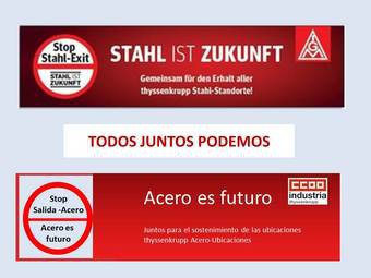 El próximo día 31 de agosto día de acción en la sede del acero en Dormunt por la defensa del empleo por la posible fusión o reestructuración del acero en thyssenkrupp